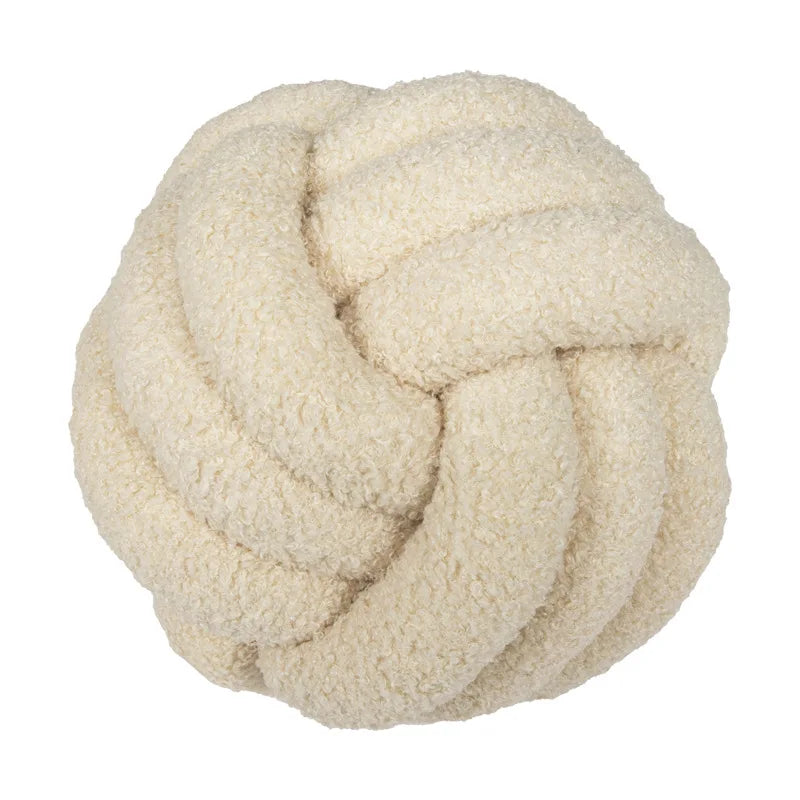 Plush Sheepskin Ball Throw Pillow