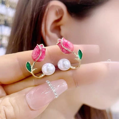 Pretty Floral Love Drop Earrings