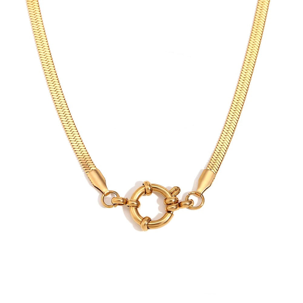 Elegant Gold Bar Link Chain Necklace