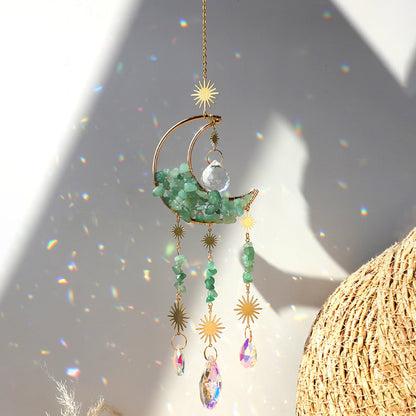 Glossy Glass Moon Wall Decor