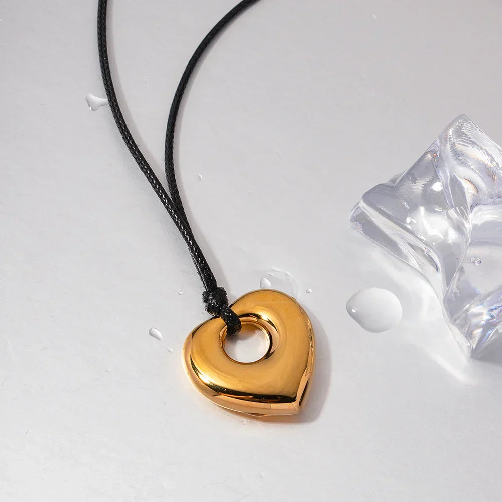 Timeless Heart Real Leather Necklace