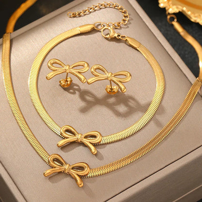Chic Bow Necklace Set for Ladies