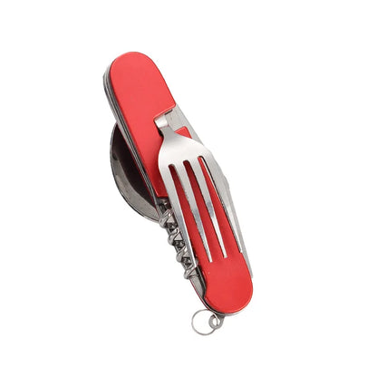 Compact Multi-Tool Stainless Steel Camping Utensils