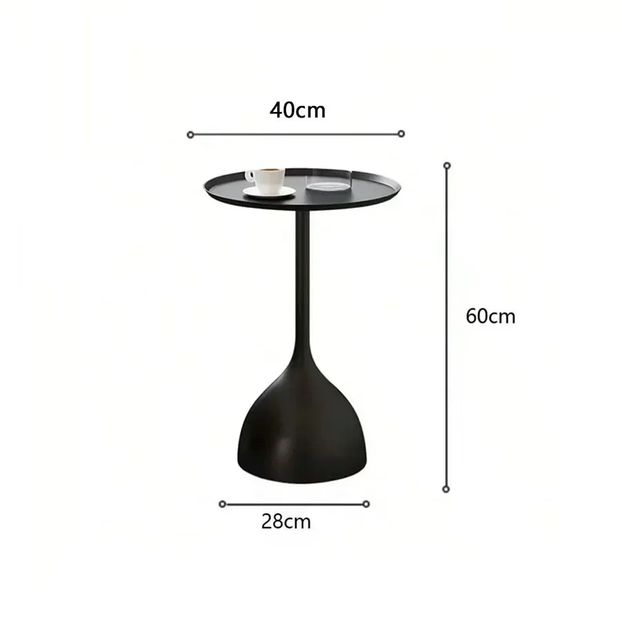 Sleek Silver Circle Side Table