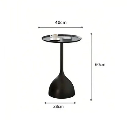 Sleek Silver Circle Side Table