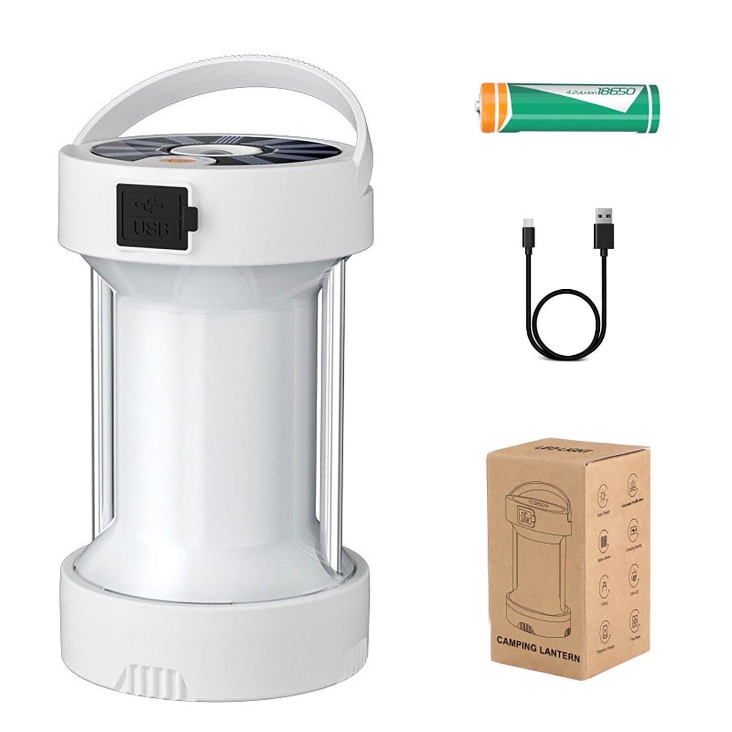 Compact Solar Powered Outdoor Camping Lantern