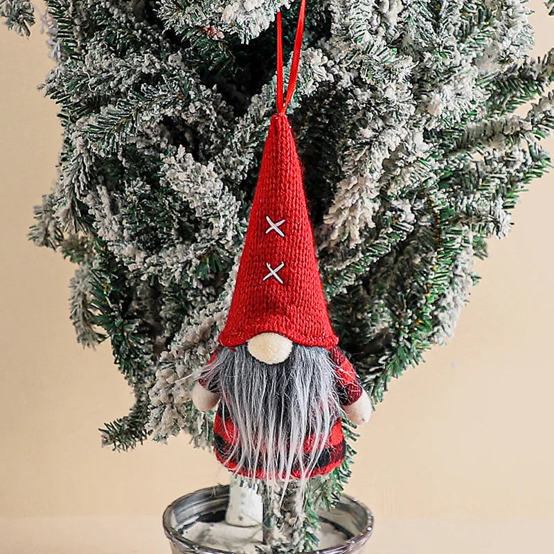Fun Plush Gnome Ornaments with Bells and Holly - Luxicro