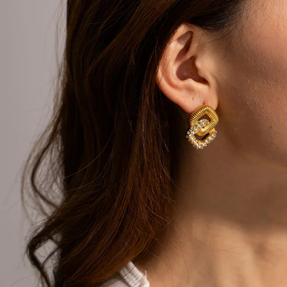 Luxury Metallic Circle Drop Earrings