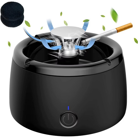 Compact Rechargeable Smokeless Ashtray for Home and Auto - Luxicro