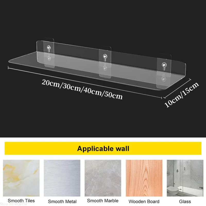 Transparent Floating Wall Shelf