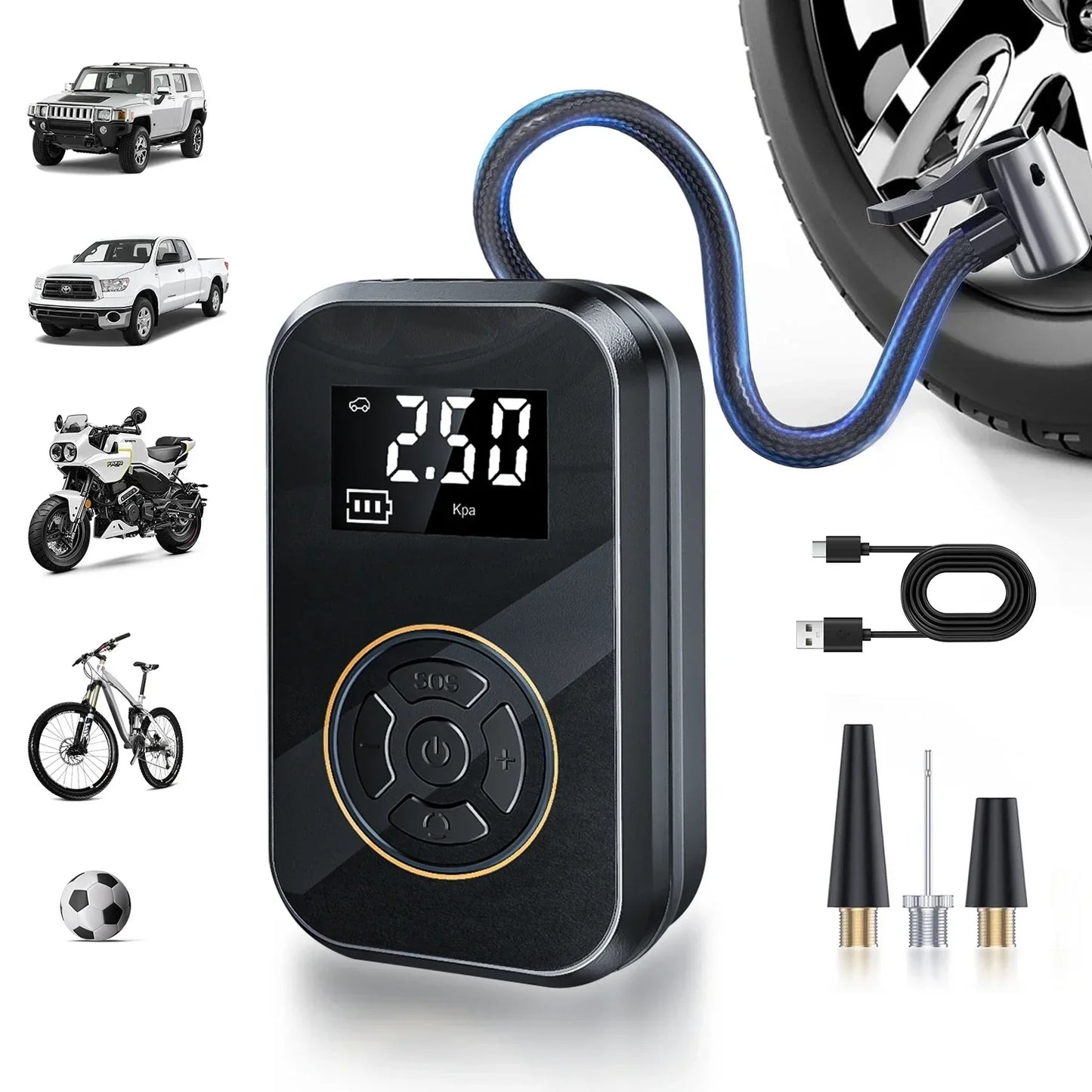 Compact Air Compressor Car Battery Charger - Luxicro