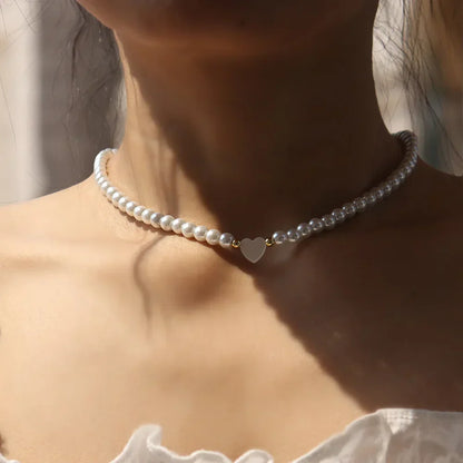 Classic Freshwater Pearl Heart Pendant - Luxicro