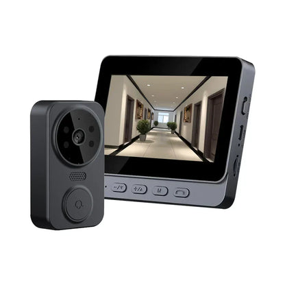 Wireless Video Doorbell with 4.3 Inch Night Vision Screen - Luxicro
