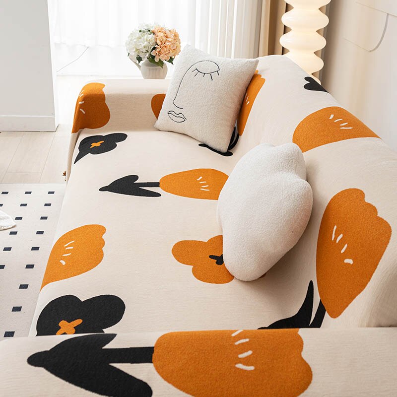 Decorative Flower Anti Slip Sofa Protector