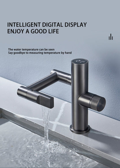 Contemporary Automatic Rotating Waterfall Sink Faucet