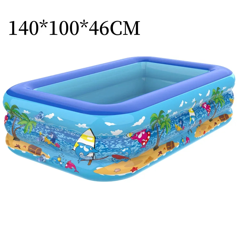 Colorful Children's Blow Up Pool with Cute Characters