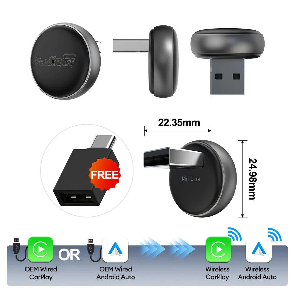 Compact Dual USB Car Charger Adapter with WiFi