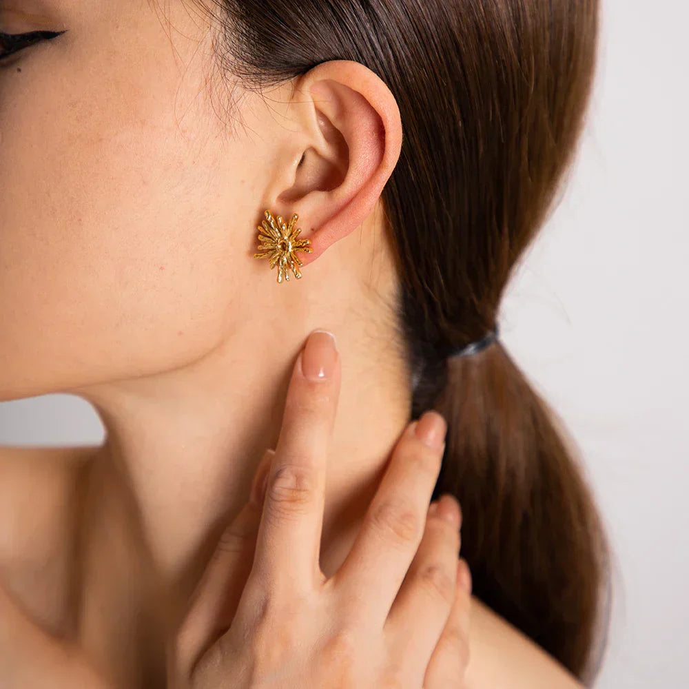 Tiny Glitter Ball Stud Earrings