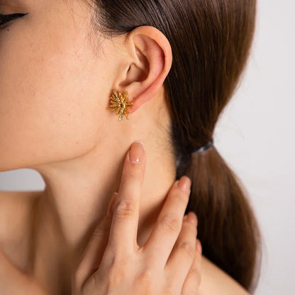 Tiny Glitter Ball Stud Earrings