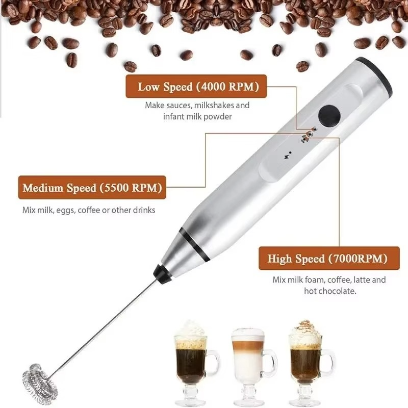 Compact USB Handheld Milk Frother and Mini Blender