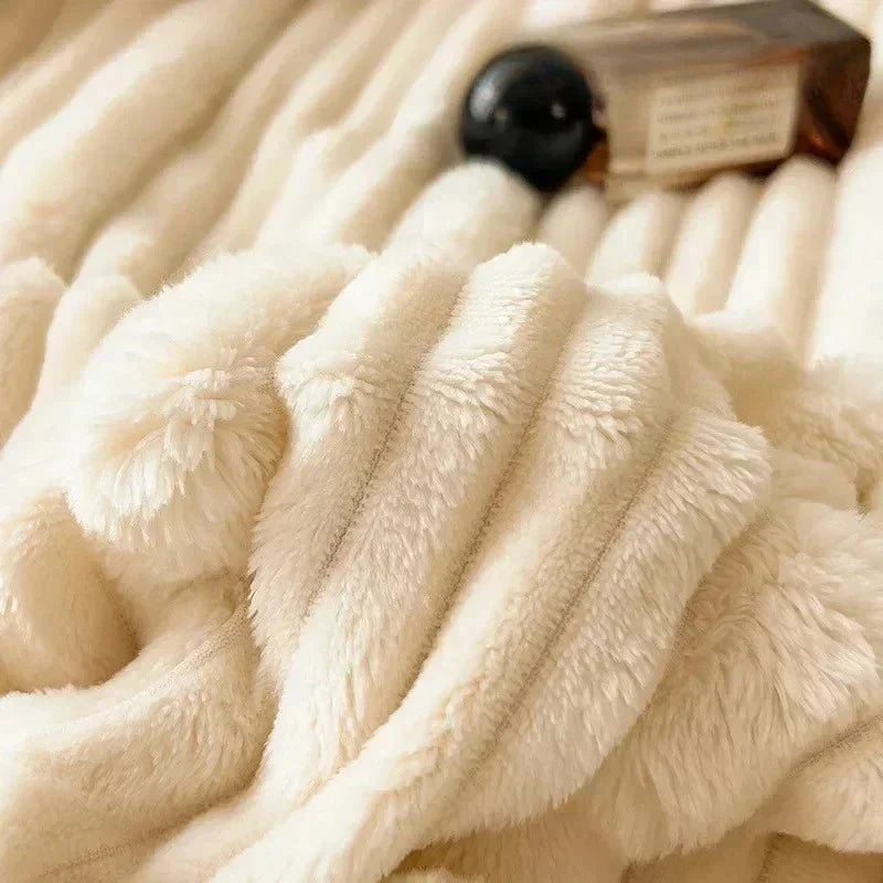 Cozy Fleece Throw Blanket Soft Pink Color