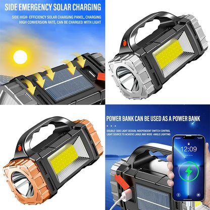 Compact Solar Power Bank with LED Lantern