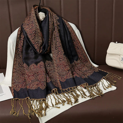 Soft Cashmere Women's Scarf with Warm Luxury Print