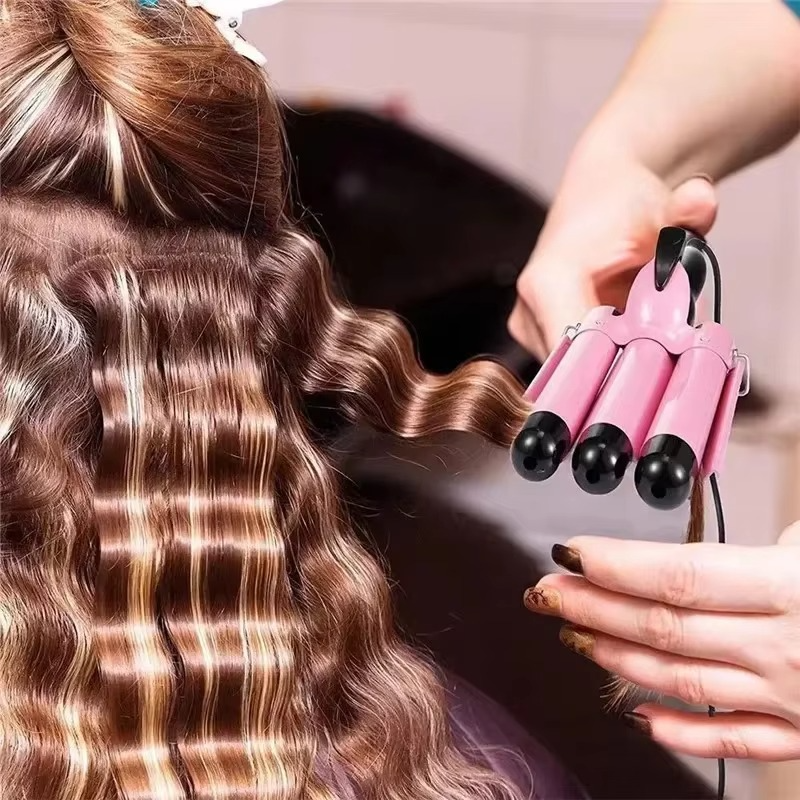 Ceramic 3 Barrel Curling Iron for Beautiful Waves - Luxicro