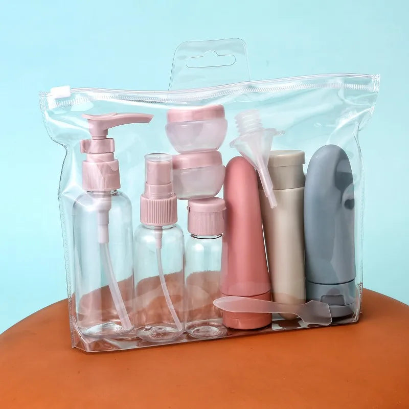 Portable 11pc Travel Accessory Kit Leakproof Cosmetic Bottles - Luxicro