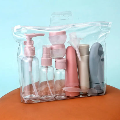 Portable 11pc Travel Accessory Kit Leakproof Cosmetic Bottles - Luxicro