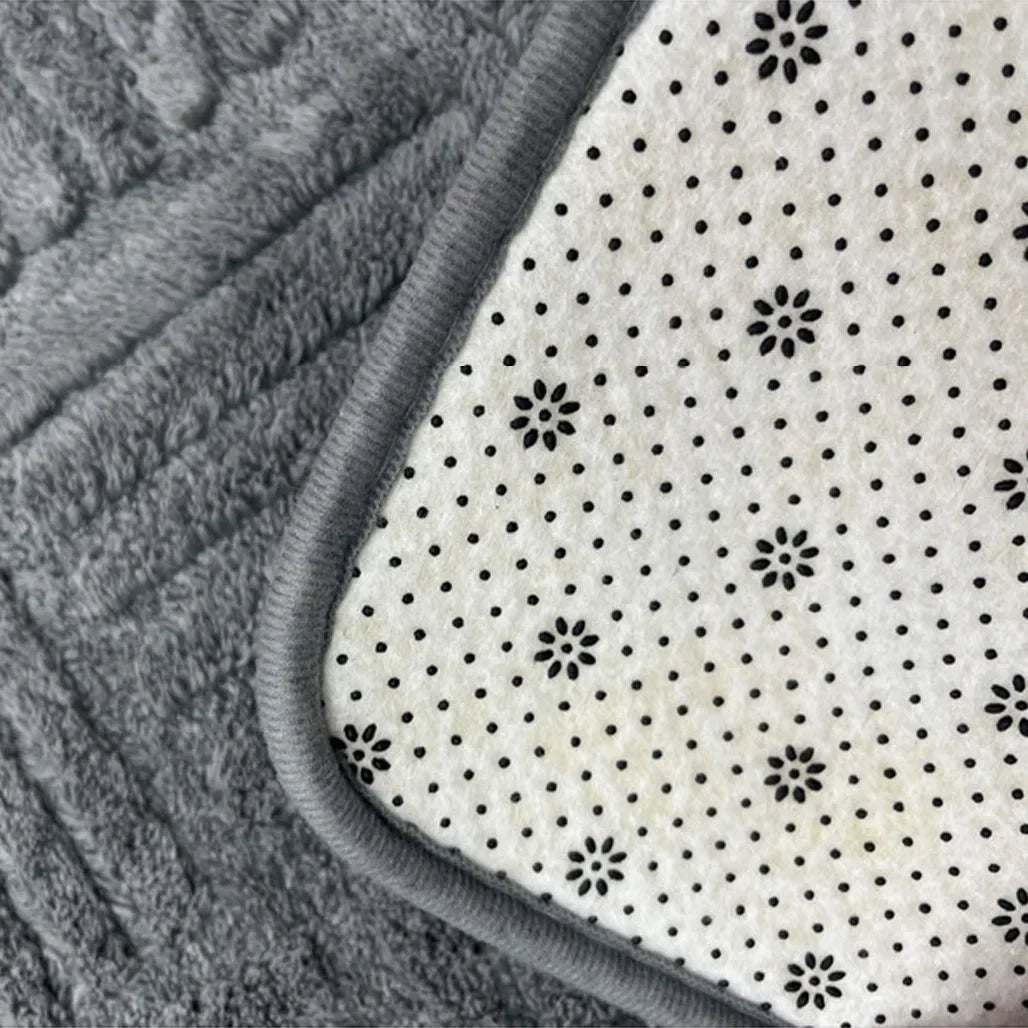 Soft Stripe Non Slip Bath Mat with Fast Dry Cushioning - Luxicro