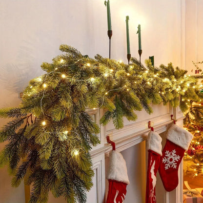 Premium Artificial Pine Christmas Garland with LED Lights