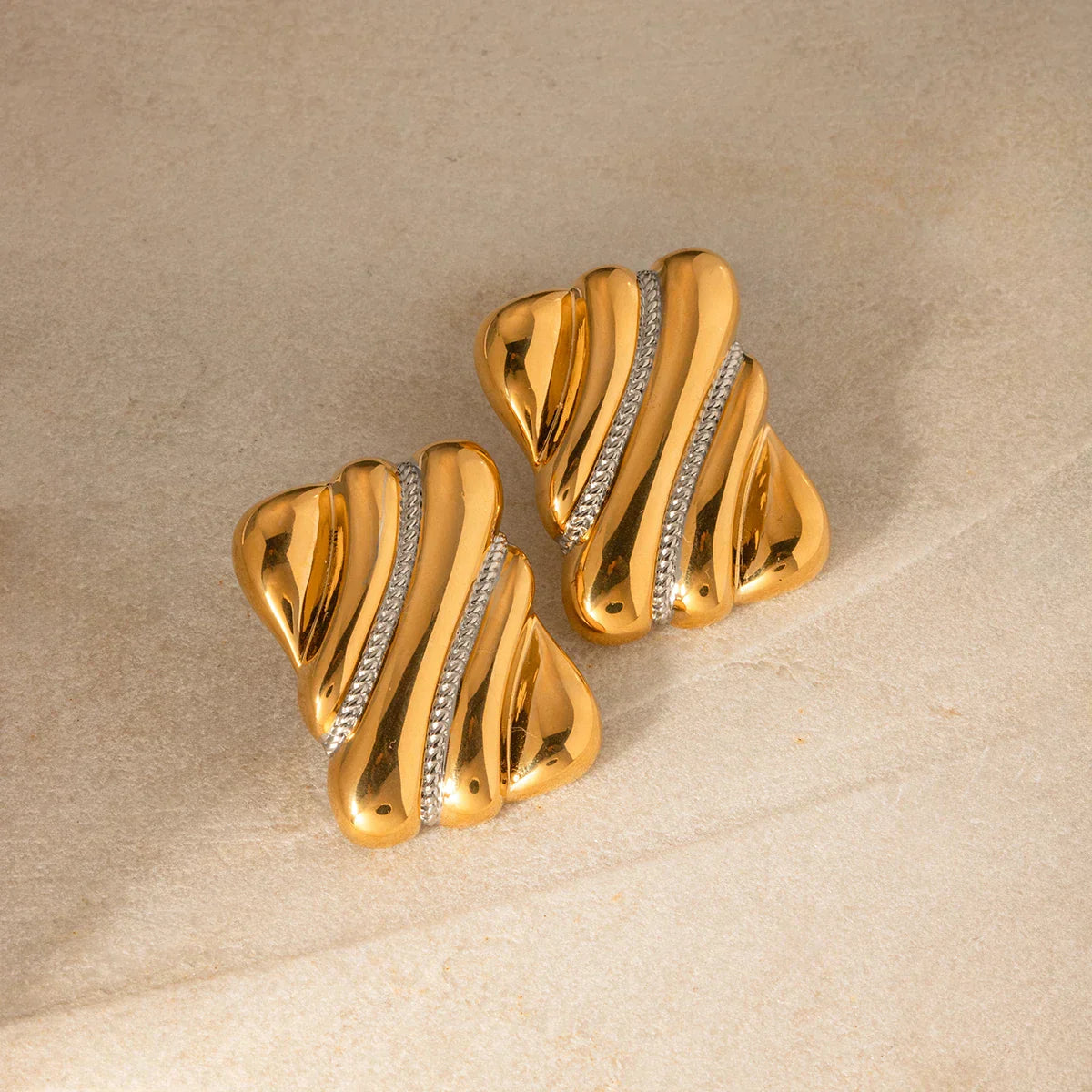 Modern Geo Pattern Drop Earrings