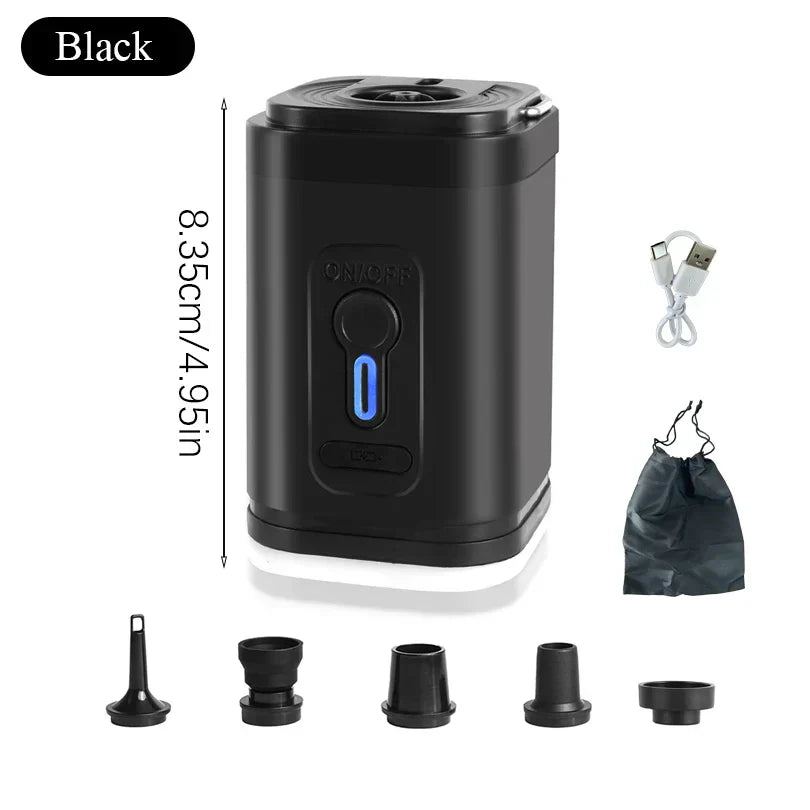 Compact Travel Air Pump with Multiple Adapters