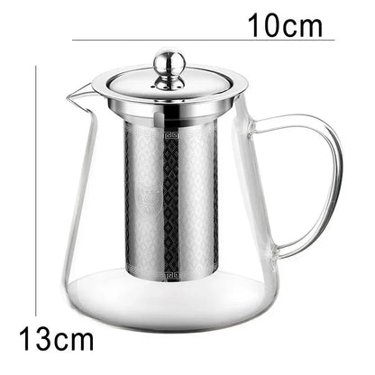 Big Thermal Glass Teapot with Metal Strainer