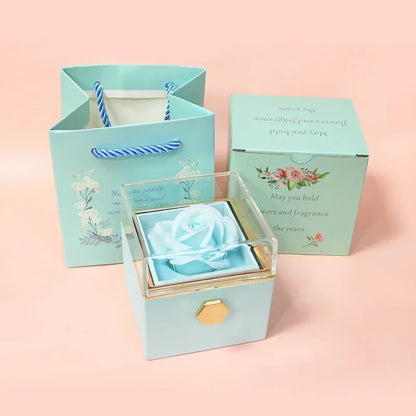 Beautiful Rose Rotating Jewelry Storage Box - Luxicro