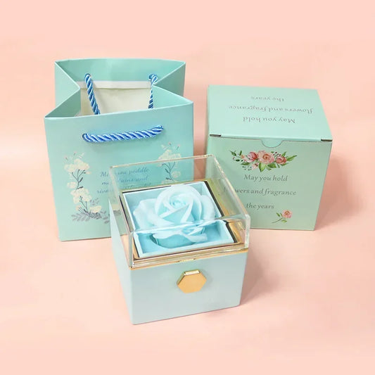 Beautiful Rose Rotating Jewelry Storage Box - Luxicro