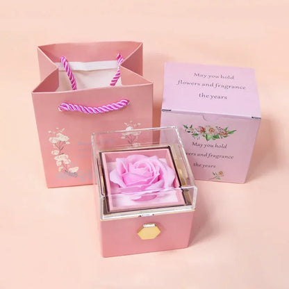Beautiful Rose Rotating Jewelry Storage Box