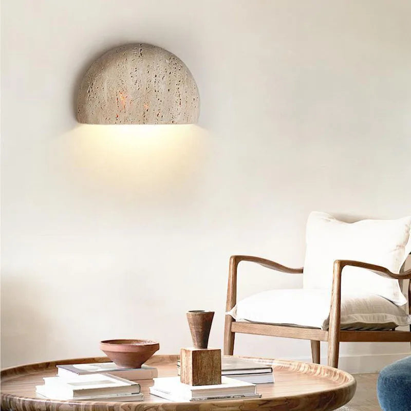 Earth Tone Rock Indoor Sconce Light