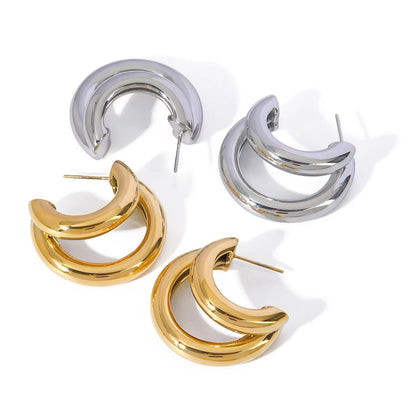 Luxurious Moon Shape Dangle Earrings