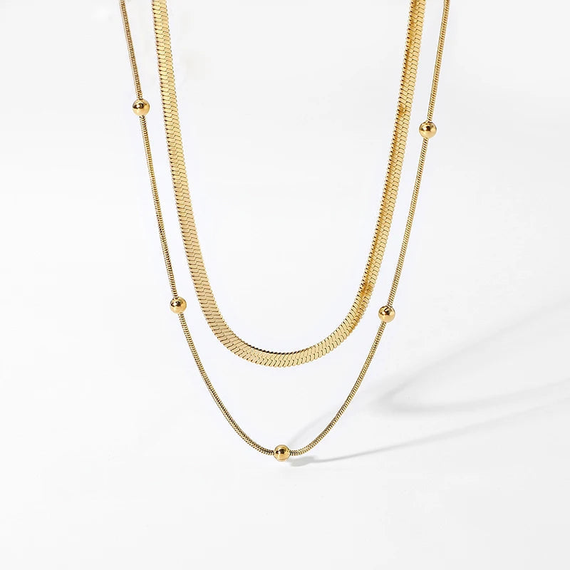 Luxury Bar Chain Stacked Necklace Set