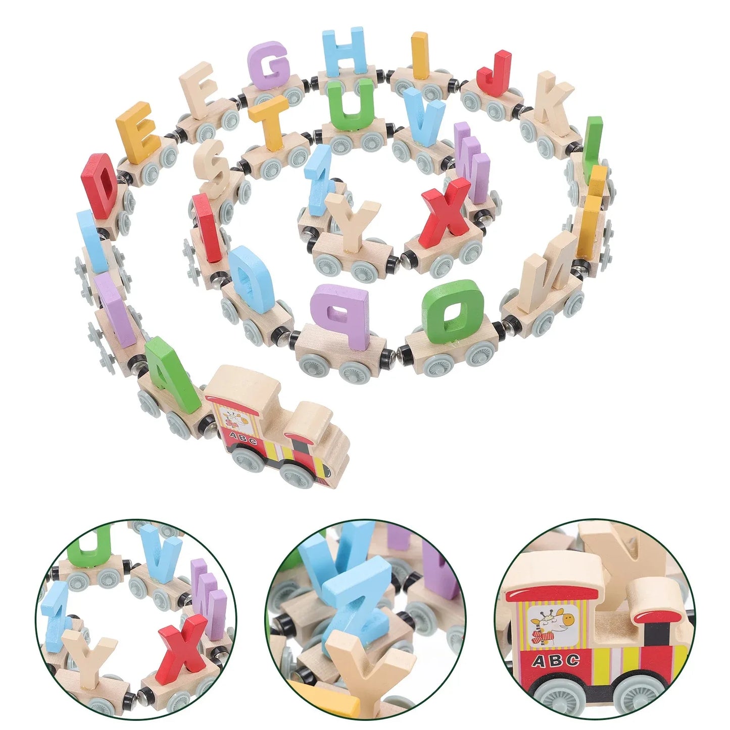 Learning Wooden Toy Train Set