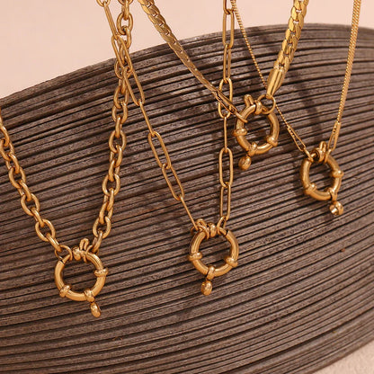 Elegant Gold Bar Link Chain Necklace