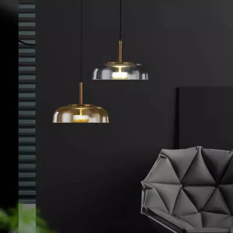 Contemporary Glass LED Hanging Light Fixture