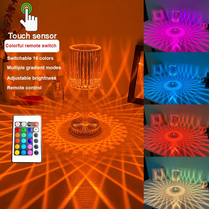 Sparkling Crystal Glass Bedside Table Lamp - Luxicro