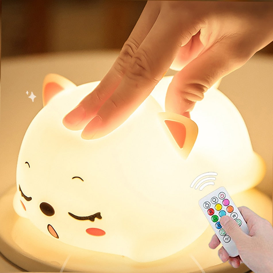Compact Cute Kitty LED Nightlight Lamp - Luxicro