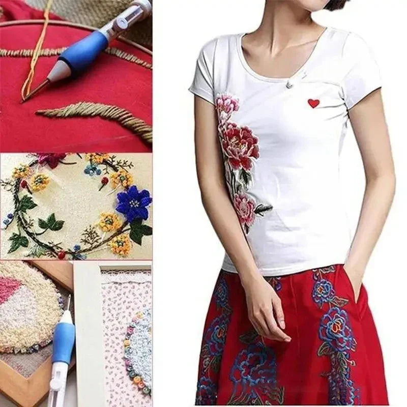 Complete Embroidery Starter Kit with Punch Needle Tools