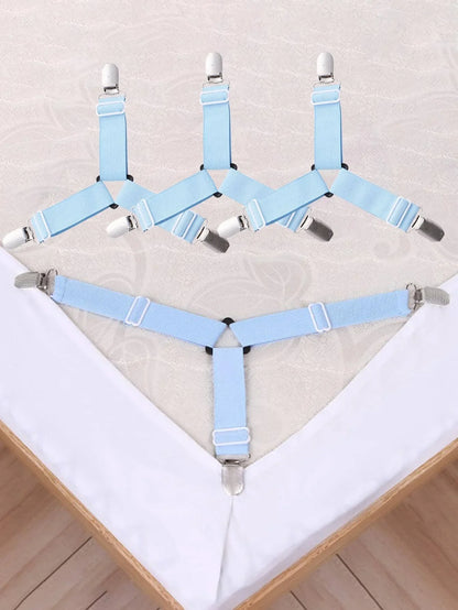 Easy Fit Bed Sheet Fasteners - 4 Pack Adjustable Straps