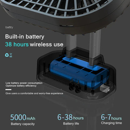 Portable Rechargeable Mini USB Fan with 3 Speeds