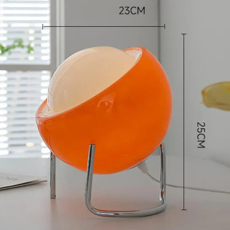 Contemporary Glass Desk Lamp with LED Nightlight